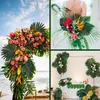 Fiori decorativi xD-95pcs foglie di palma tropicale con steli pianta di foglie finte per decorazioni da tavolo da spiaggia per feste hawaiane