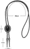 Bow slipsar Nature Stone Silver Flowo Bolo Tie för Man Cowboy Western Cowgirl Leather Rep Zinc Eloy Slips