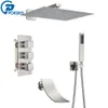 Robinet de douche thermostatique en nickel brosse