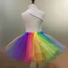 Girls Rainbow Tutu Skirt Infant Toddler Ballet Dance Underskirts with Hairbow Kids Birthday Christmas Party Costume Skirts