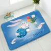 Badmatten Pasen Non-slip badkamer Mat Cartoon Ei Bloem Groene Leaf Plant Slaapkamer Keuken Binnen ingang Doormat Absorberend tapijt