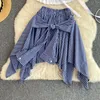 Vestidos de trabalho Casual Summer Lace-up Hollow Out Tshirt de duas peças femininas definidas roupas de moda coreana de moda