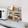 Kitchen Storage 1pc & Organization Coffee Bar Accessories And Organizer Station 2 Tier Counter Shelf