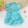 Dog Apparel Lace Flower Dress Gauze Skirt Pet Cat Dresses - Size S (Random Color)