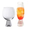 Copos de vinho 2pcs moda arte de 200-500ml listras verticais uísque cálice whisky champanhe coquetel coquetel steins copo de vidro conjunto de drinkware presente