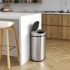 Avfallsbehållare Itouchless Sensorcan 13 ALLON TRASH CAN med luktfilter Rostfritt stål Oval Automatisk skräp för hemmakontorets sovrum Livin L49