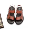 Sandały Męska warstwa górna krowica sandałowe buty plażowe oryginalne skórzane sandalia de cuero orygino hombre