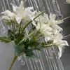 Decorative Flowers Artificial Water Plant Lily Bouquet Indoor Green Potted Wedding Scene Pography Props Simulation