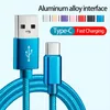 Type C Nylon Braided Micro USB Cables Charging Sync Data Durable Quick Charge Charger Cord for Android V8 Smart Phone 1m 2m 3m