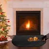 Fireproof Hearth Rugs Fireplace Rug Half Round Floor Rug 2-Layer Fiberglass Fireproof Mat Stove For Wood Indoor Outdoor