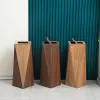 Wooden Creative Garbage Bin With Cover Nordic Ins Light Luxury Bathroom Trash Can Hotel Office Home Stay Waste Disposer