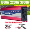 Pure Sine Wave Inverter 12V-60V To AC 220V 110V 1600W 2200W 3000W Voltage Transformer Power Converter Solar Inverter LED Display