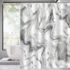 Shower Curtains 180x180cm Grey Gold Marble Abstract Modern Bathroom Decoration Waterproof Washable Fabric Bathtub Deluxe Standard Curtain