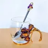 Becher hoher temperaturbeständiger Kristallglas Tasse Leichte Luxus emaillierte Becher Yuan Schwanz Teerhaus Blumenbecher Bar