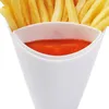 Kommen friet plankhouder geassorteerde sauschips dip snack kegel cup twee mondtasje