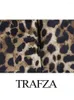 Robes décontractées Trafza Women Fashion Leopard Print Sexy Sling Robe femme Chic Party Backless Elegant Short Vestidos Streetwear