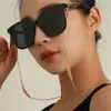 Correntes de óculos 2021 Moda feminina Chain de óculos de sol da corrente de solteira de óculos de sol, suporte de corda de corda de corda de corda de folhas douradas de corda C240412