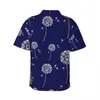 Men's Casual Shirts Dandelion Flower Beach Shirt Blue White Hawaiian Mens Classic Blouses Short Sleeve Korean Fashion Printed Clothing
