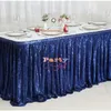 Pinking rectangle Sequin Table Jupe 100% Poly Polycloth Pintir pour un événement de mariage Décoration de fête