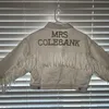 White Fringe Mrs Personalised Pearl Denim Jacket Nashville Bachelorette Party Custom Name Wedding Jackets Wifey Bride Gifts