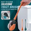 Maison moderne flexible en silicone de toilettes brosses de brosse à eau épreuve avec le support de brosse à poils souples flexibles flexibles de silicone WC