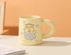 Tazas de dibujos animados de dibujos animados de cerámica de cerámica desayuno de cereal de cereal de cereal agua para una oficina pareja de niñas regalo