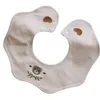 Baby BIB unisex oddychający kwiat śliniący się haft haft haftowy tkanina regulowana snap snap bib 360 Rotatable Drib Ręcznik