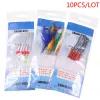 10 Zakken Zee Visserij Tackle Texas Sabiki Rig Feather Tinsel Tube Simulated Fish Skin Wivels String Hooks voor Haring Maruseigo