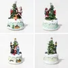 Christmas House Resin Crafts With Music Colored Lights | Christmas Tree Music Box Decorative Gifts Ornaments Paper Box