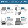 Vattentät återfåstadstol soffa täcker pu läder fåtölj täcker fast färg elastisk avslappning singel soffa slipcovers vardagsrum