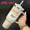 Ready To Ship Stanl Quencher Tumblers H2 0 40oz Stainless Steel Cups with Silicone handle Lid And Straw 2nd Generation Car mugs299z