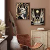 1920S Retro Art Deco Style Great Gatsby Party Affiche Affiche abstraite Mall Pimnes Canvas Peinture Hôtel Home Hotel Decor intérieur décor