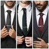 Tie Clips Новый высококачественный медный мужский свадебный галстук Высокий клип бренд высококачественный роскошный дизайн изысканный рисунок хрустальный галстук с коробкой подарок Y240411