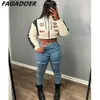 Women's Jeans FAGADOER Retro Blue Casual Denim Product Pants Womens High Waist Button Tight Jeans Fashion Fe Pocket Elastic Robot C240411