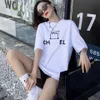 Kvinnors t-shirt designer sommar lös utomhus casual tröja klassiska franska trendiga kläder 2c bokstäver kvinnors platt tryck ring hals kort ärm asiatisk storlek s-5xl