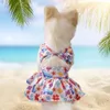 1 Set Haustierhund Bikini extra weiche exquisites Muster Verschlussband Helles Farben nicht verblüffende Dress-ärte atmungsaktive Hundedruckbikini