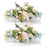 Vases Rectangular Flower Vase With Lid Acrylic Wedding Dinner Table Floral Centerpiece Morden Light Desktop Home DecoratE