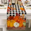 Halloween Thanksgiving Pumpkin Maple Leaf eettafel Runner Wedding Country Table Runner voor eettafel Kerstdecoratie