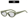 Occhiali da sole 2024 Eye gatto vintage Donne piccole telai da sole ovali occhiali stretti per uomo design