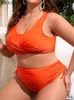 Swimwear Women Vigojany 2024 Solid Straped 2 Piece Plus taille bikini set Femmes Poussez GRAND BATUITE GRANDE MAISON HIGH TAIS
