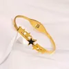 Wholesale Fashion Jewelry 18k Gold Pvd Four Leaf Clover Bracelets Stainless Steel Bangles Round Open Cuff Bangle For Women