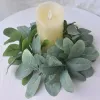 Eucalyptus artificiel couronnes de bougies Eucalyptus Ring Candle Greerie artificielle Couronne pour la fête de la ferme de la ferme.