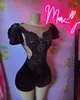 Robes de fête Black Velvet Short Prom Rober Robe Luxury Diamond Crystal Girl Jumps Jumps Coie d'anniversaire Robe formelle pour femmes