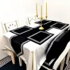 Broderi Velvet Table Runner 32*120/160/180/210/240 cm högkvalitativ tjock lyxbordslöpare Placemat matsalsborddekoredekor