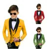 Pantaloni per ragazzi formali per bambini per bambini blazer oro blazer pantaloni set di pantaloni a scialle di scialli costume da bagno per bambini smoking