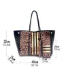 Камуфляжный леопардовый принцип черный печатный портативный для отдыха женская сумка, дайвинг -материал пляжный пакет 78% от магазина оптом
