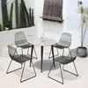 Modern Minimalist Black Outdoor Table and Chairs Set Outdoor Garden Living Room Desk Chairs for Country House Patio Furniture