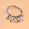 Hapiship Bracelet Daisy Mom Owl Mermaid Tail Dazzling CZ Magic Square Italiaanse charme Fit 9mm armband sieraden Dj117