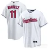 Baseball jerseys Guardians Ramirez#11Bieber#57 Male vrouwelijke witte rode huisspeler Namen Jersey