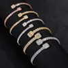 Bijoux Fine Designer Jewelry Men Women Bracelet 5.5Mm Gold Plated Sterling Sier VVS Baguette Moissanite Diamond Bangle